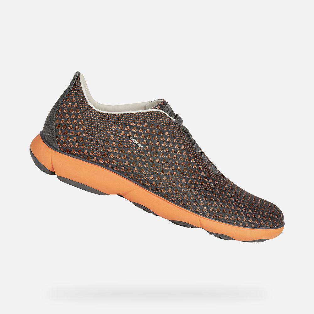 Basket Geox Nebula - Grise Foncé/Orange - Homme 058364-UMD